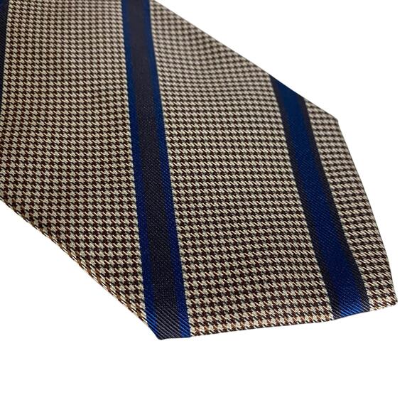 NWT Brioni Flannel and Blue Striped Tie Hand Made in Italy 100% Silk - Picture 3 of 14